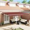 Obraz retractabil manual portocalie și maronie, 500x300 cm