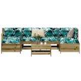 vidaXL Set canapea de grădină, 7 piese, lemn de pin tratat 3250991