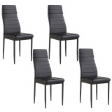 Set de 4 buc scaune de bucatarie, negru