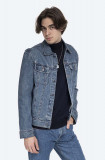 A.P.C. geacă din denim Veste Jean Us bărbați, culoarea bleumarin, de tranziție COZZK.H02223-INDIGO, APC