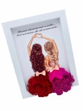 Tablou cu licheni in rama despre Prietenie, Eventissimi, Personalizabil, Multicolor, 19 x 24 cm, Eventissimi&reg;