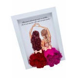 Tablou cu licheni in rama despre Prietenie, Eventissimi, Personalizabil, Multicolor, 19 x 24 cm