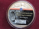 Statele Unite ale Americii SUA (USA) 2019 - SILVER EAGLE ONE DOLLAR - PRIMUL PAS PE LUNA - A 50-A ANIVERSARE A ASLENIZARII (308), America de Nord, Argint