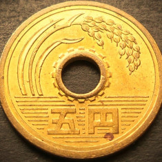 Moneda exotica 5 YENI - JAPONIA, anul 2001 *cod 3699 - HEISEI = A.UNC