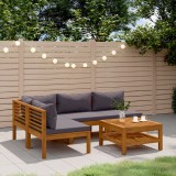 Cumpara ieftin Set mobilier de grădină cu perne, 5 piese, lemn masiv acacia