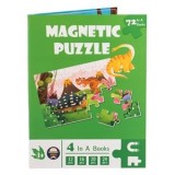 Puzzle Magnetic cu 4 Imagini Dinozauri, 72 Piese, 3+, CMCLASS