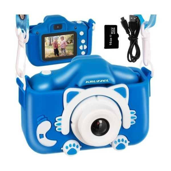 Aparat foto digital pentru copii Kitty, 2 inch, 3MP, card 16GB Kruzzel MY18070