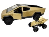 Macheta Tesla Cybertruck cu ATV aurie 1:43 replica metal usi deschise