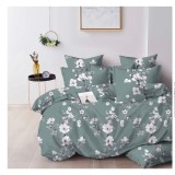 Lenjerie pat dublu,bumbac finet,6 piese,cearceaf normal 220x240cm, cearceaf pilota 200x220cm, 2 fete de perna 50x70, 2 fete de perna 70x70-A1177