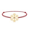 Little Snowflake - Bratara snur personalizata fulg si litera din argint 925 placat cu aur galben 24K