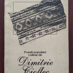 Poezii populare culese de Dimitrie Cioflec / Societatea științe filologice 1994