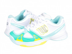 Adidasi tenis dama Wilson Rush Evo W white-blue-yellow WRS320750 foto