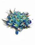 Buchet flori personalizabil, Eventissimi, Plante Naturale Uscate, Multicolor, Predominant Albastru, Eventissimi&reg;