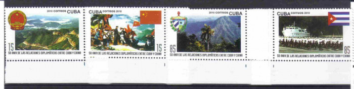 CUBA 2010, 50 de ani de relatii diplomatice cu Rep. China, serie neuzata, MNH