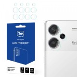 Folie de protectie Camera Spate 3MK Protection pentru Xiaomi Redmi Note 13 Pro+, Sticla Securizata, Set 4 bucati, Transparenta
