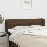 VidaXL Tăblie de pat cu aripioare maro &icirc;nchis 147x23x78/88 cm textil