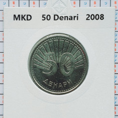 Macedonia 50 denari 2008 UNC - cartonas personalizat - km 32 - A015