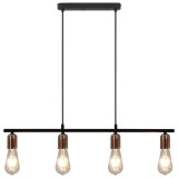 Cumpara ieftin Lustră cu becuri cu filament, negru și arămiu, 80 cm, 2 W, E27