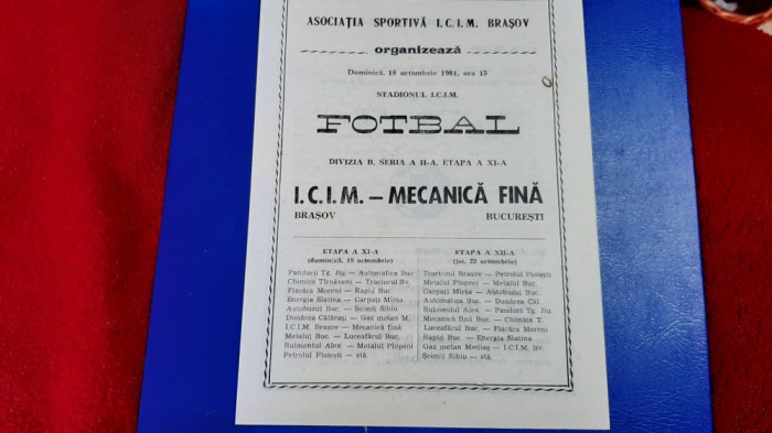 program ICIM Brasov - Mecanica Fina Buc.