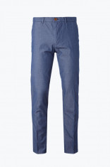 Pantaloni casual barbati cu buzunare oblice si cusaturi contraste bleumarin W31 L32, Bleumarin, W31-L32 US foto