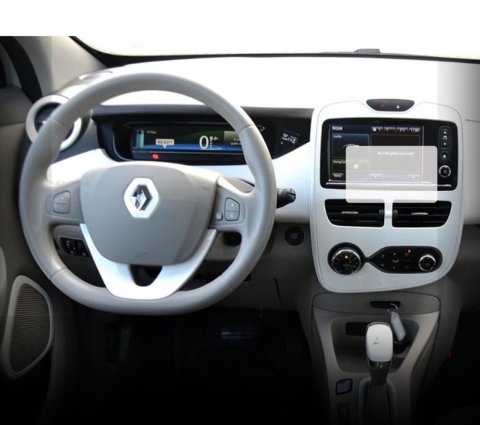 Folie Protectie Navigatie Renault ZOE 2013-2019, Duragon, protectie Display Navigatie, silicon Transparent, Anti-zgarieturi, kit instalare
