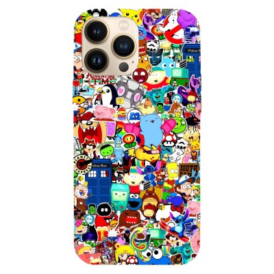 Husa compatibila cu Apple iPhone 15 Plus model Cartoons Stickers, Silicon, TPU, Viceversa foto