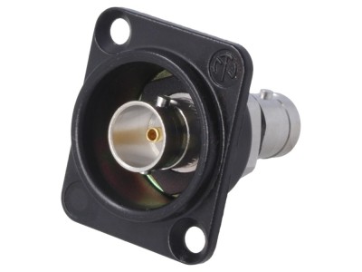 Conector BNC ecranat 75&amp;Omega; negru aurit foto