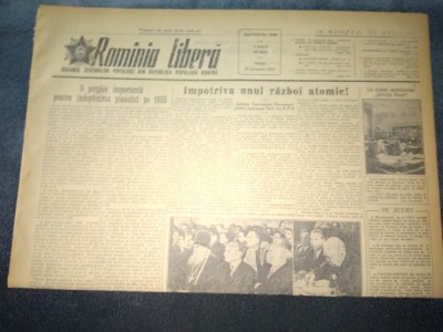 ZIARUL ROMANIA LIBERA 28 IANUARIE 1955 foto