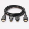 Cablu Video HDMI cu mufe adaptoare micro/mini HDMI- 1,5M