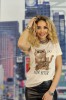 U836-152 Tricou casual cu imprimeu pisici, L/XL, M, M/L