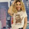 U836-152 Tricou casual cu imprimeu pisici