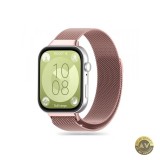 Curea Tech-Protect Milanese pentru Huawei Watch Fit 4 Pro / Fit 4 / Fit 3 Roz Aurie
