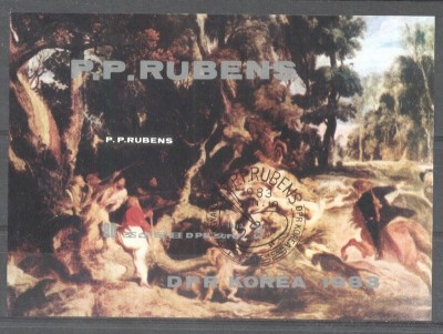 Korea 1983 Paintings, Rubens, imperf. sheet, used T.280 foto