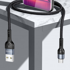 Cabluri USAMS, U55, Micro Aluminum Alloy Braided Data Cable, US-SJ450, 1m, Black