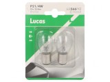 Lămpi auto BAZ15D 12V 21/4W transparent x2, Lucas