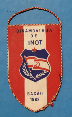 DINAMOVIADA DE INOT - Bacau 1989 - Fanion vechi sub egida Daciada, sport foto