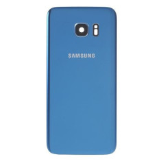 Capac Baterie Spate Samsung Galaxy S7 Edge G935 Cu Ornament Camera Si Adeziv Sticker Albastru foto