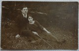 Fotografie tip Carte postala, Sot si sotie, la Govora 1921