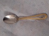 Lingura veche marcata,stantata lingura vintage auriu/argintiu de colectie pt servici tacam.CRC 18/10 ROSTFREI EDELSTAHL 28/24 KARAT DEKORHARTVERGOLDET