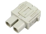 Conector ILME HDC CX 02 4AF, insert contact mamă MIXO 2 pini 40A 600V