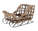 Sanie decorativa Craciun lemn salcie fier maro 38x41x43h