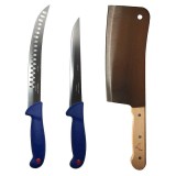 Set profesional de macelarie, filetat transat, degresat, feliat, 2 cutite, satar