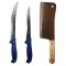 Set profesional de macelarie, filetat transat, degresat, feliat, 2 cutite, satar