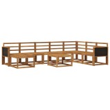 vidaXL Set de canapele de exterior 9 pcs natural Lemn Solid de Acacia 3385460