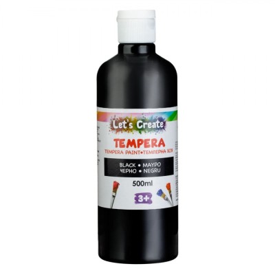 Vopsea Tempera, Let&amp;#039;s Create, 500ml, Culoare Negru, Capacitate 500ml foto