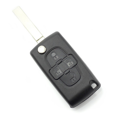 Citroen / Peugeot - Carcasa tip cheie briceag cu 4 butoane, fara suport baterie, lama tip HU83-SH4 CC200 foto