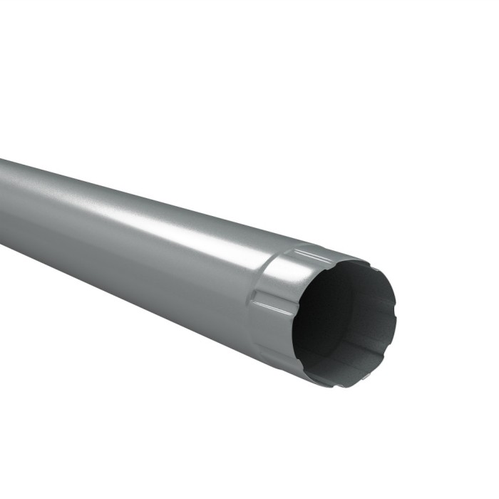 Burlan scurgere pentru sistem pluvial, Bilka, circular, metalic, argintiu (Ral 9006), lucios, 3 m, D 90 mm