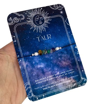 Bratara cu 6 cristale pentru Zodia Taur + cristal cadou foto