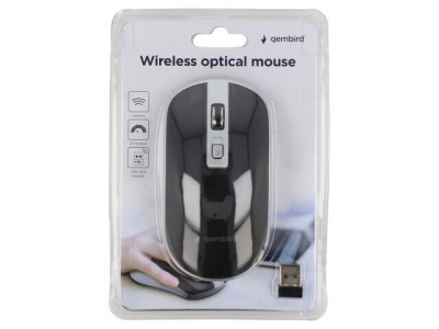 Mouse Optic Negru/Argintiu Wireless 10m 4 Butoane USB A foto