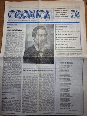 ziarul cronica 15 iunie 1990 - mihai eminescu foto